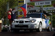 Rallye Český Krumlov: Start soutěže - Triner / Achsová (foto: D.Benych)